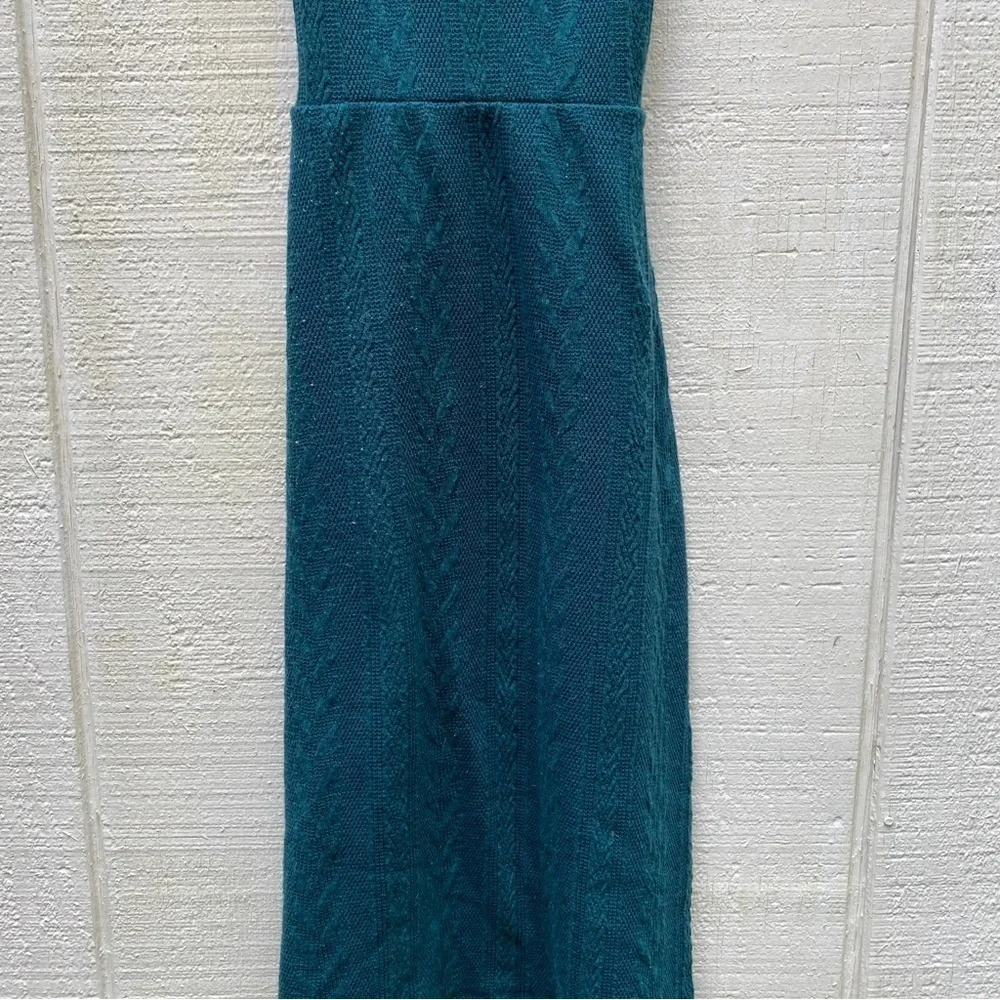 Luna Chix Forest Green Cable Knit Sleeveless Sweater Dress Size Medium